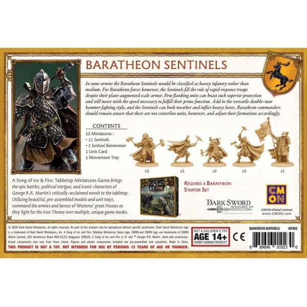 A Song of Ice and Fire - Tabletop Miniatures Game - Baratheon - Sentinels 