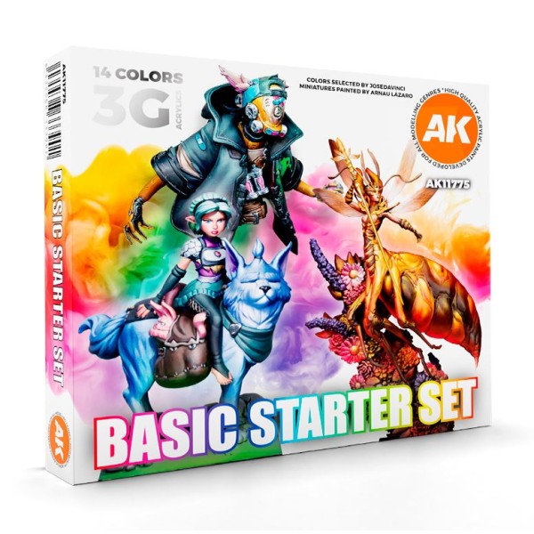 AK Interactive - 3rd Generation Acrylics Set - BASIC STARTER SET – 14 COLORS SELECTED BY JOSE DAVINCI