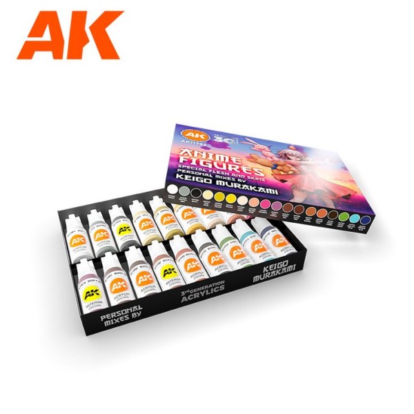 AK Interactive - 3rd Generation Acrylics Set - KEIGO MURAKAMI – Special ANIME Flesh and Skin PAINT SET