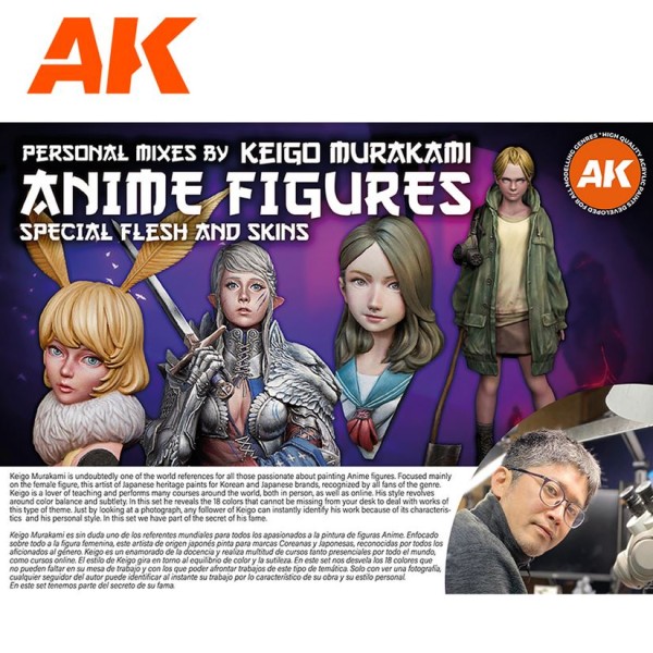 AK Interactive - 3rd Generation Acrylics Set - KEIGO MURAKAMI – Special ANIME Flesh and Skin PAINT SET