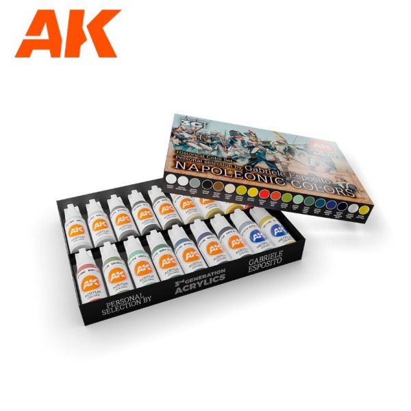 AK Interactive - 3rd Generation Acrylics Set - GABRIELE ESPOSITO – SIGNATURE SET NAPOLEONIC COLOURS