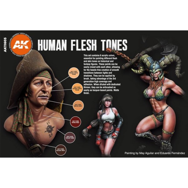 AK Interactive - 3rd Generation Acrylics Set - HUMAN FLESH TONES