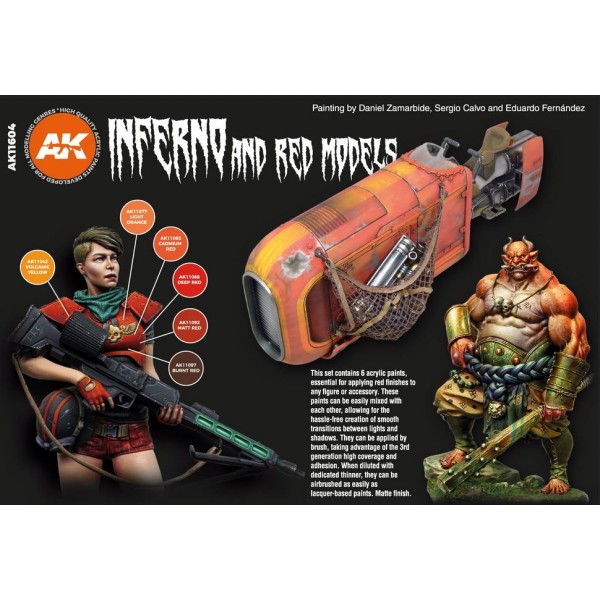 AK Interactive - 3rd Generation Acrylics Set - INFERNO AND RED CREATURES