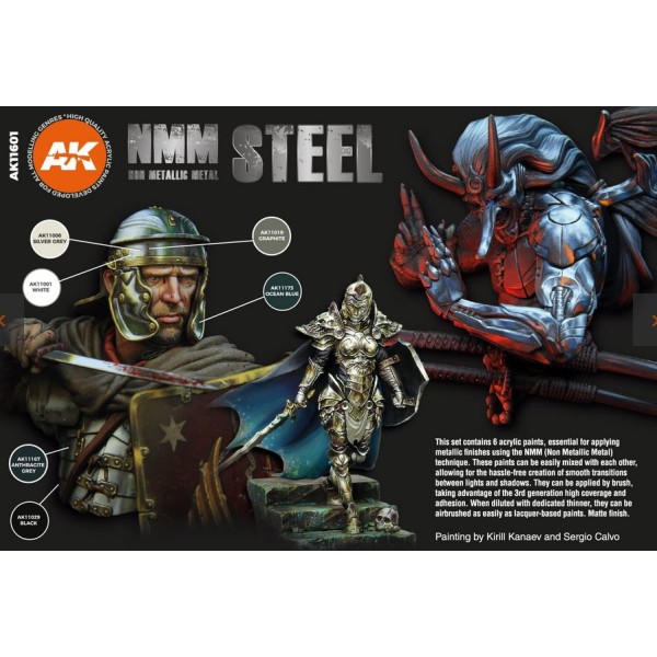 AK Interactive - 3rd Generation Acrylics Set - NMM STEEL