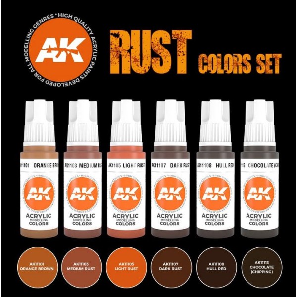 AK Interactive - 3rd Generation Acrylics Set - RUST AND ABANDONED