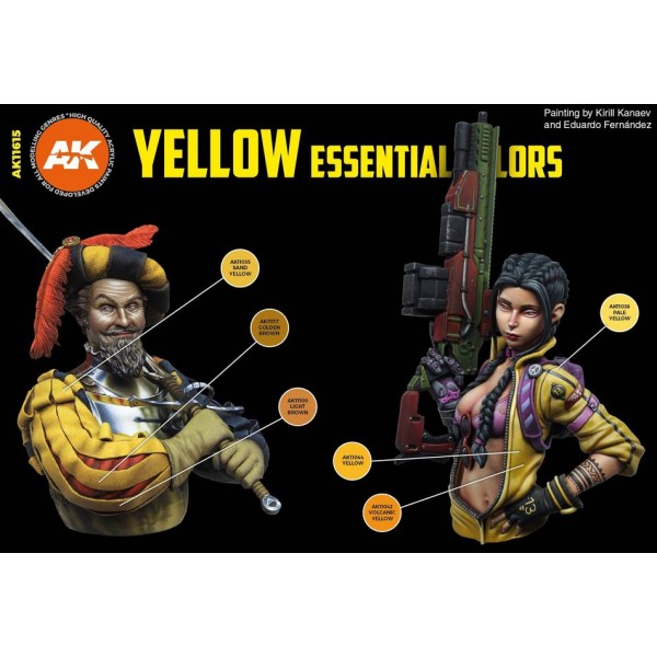 AK Interactive - 3rd Generation Acrylics Set - YELLOW ESSENTIAL COLORS