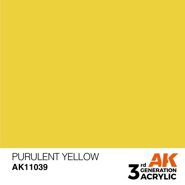 AK Interactive - 3rd Generation Acrylics 17ml - PURULENT YELLOW – STANDARD