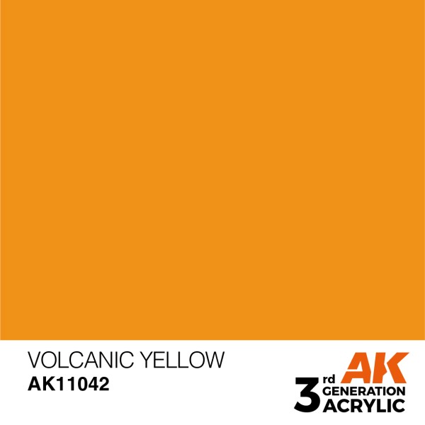 AK Interactive - 3rd Generation Acrylics 17ml - VOLCANIC YELLOW – STANDARD