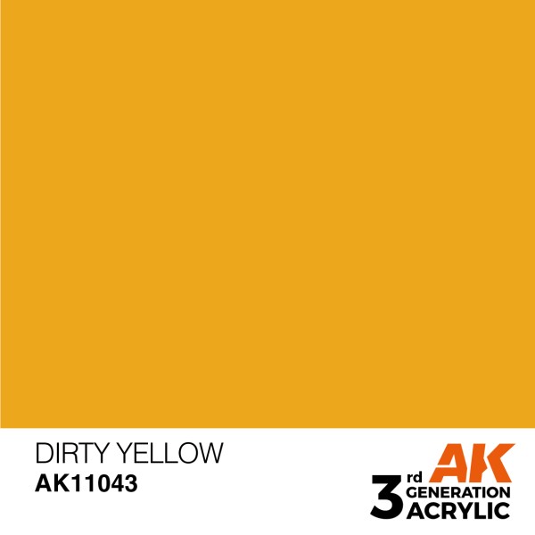 AK Interactive - 3rd Generation Acrylics 17ml - DIRTY YELLOW – STANDARD