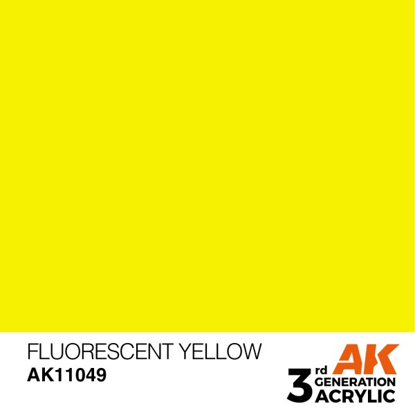 AK Interactive - 3rd Generation Acrylics 17ml - FLUORESCENT YELLOW – STANDARD