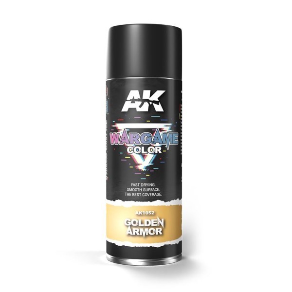 AK Interactive - Wargame Spray Primer - GOLDEN ARMOR 400ml (In-store / Pick-up only)