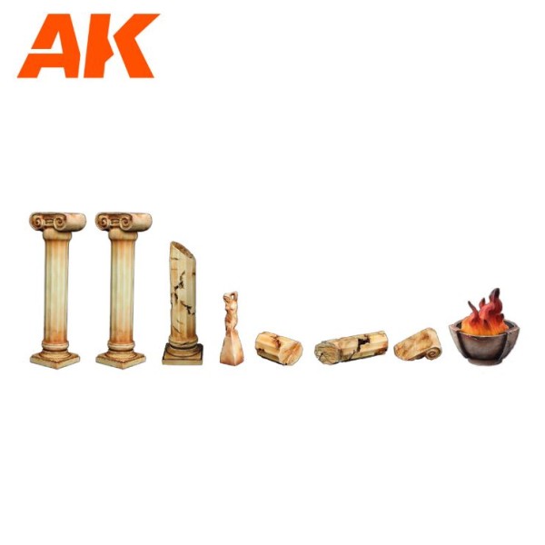 AK Interactive - SCENOGRAPHY WARGAME SERIES - COLUMNS SET (30-35mm)