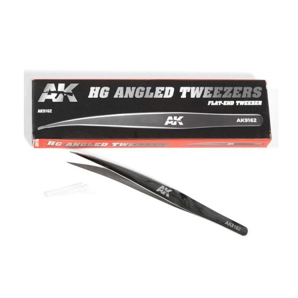 AK Interactive - Tools - Hg Angled Tweezers 02 (Flat-End)