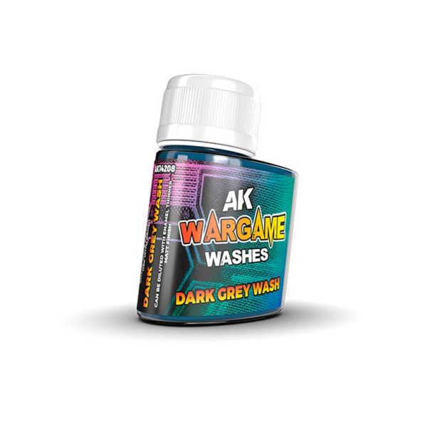 AK INTERACTIVE - WARGAME WASHES - DARK GREY (ENAMEL)