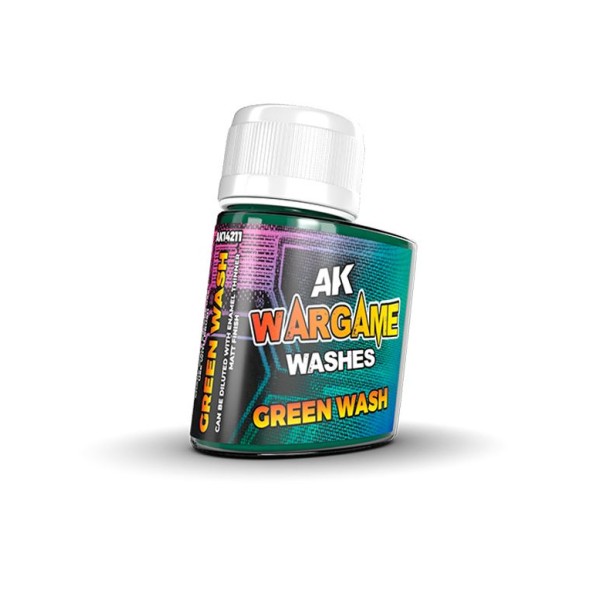 AK INTERACTIVE - WARGAME WASHES - GREEN WASH (ENAMEL)