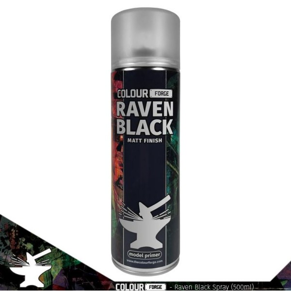 Colour Forge Sprays: Raven Black - Model Primer - 500ml (In-store / Pick-up only)