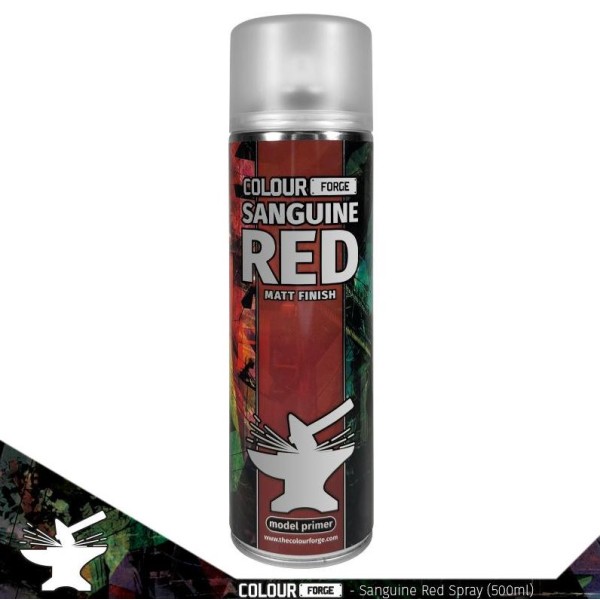 Colour Forge Sprays: Sanguine Red - Model Primer - 500ml (In-store / Pick-up only)