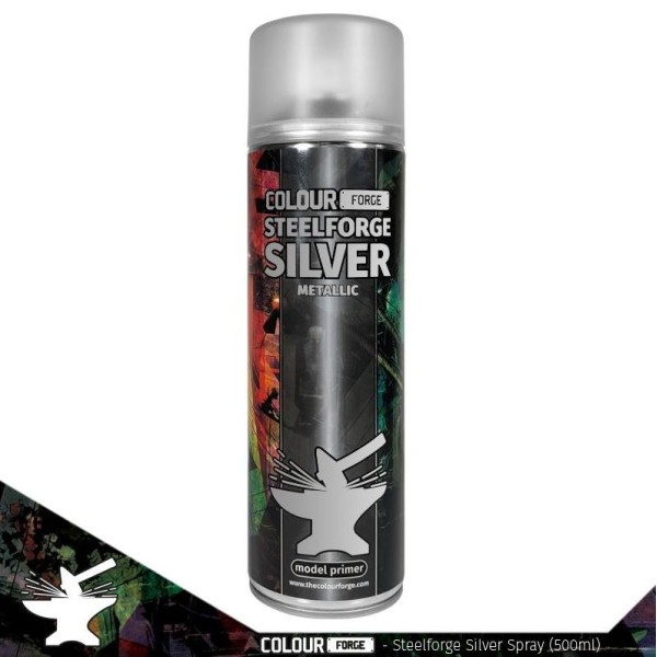 Colour Forge Sprays: Steelforge Silver - Model Primer - 500ml (In-store / Pick-up only)