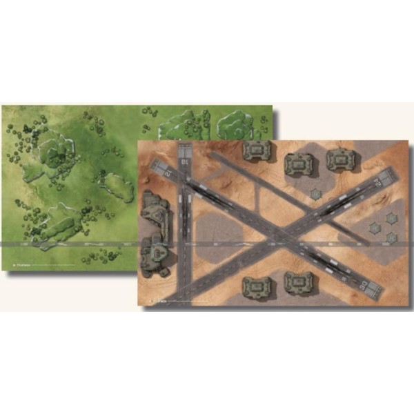 Battletech - Battle Alpha Strike Mat - Aerobase 1 / Rolling Woodland