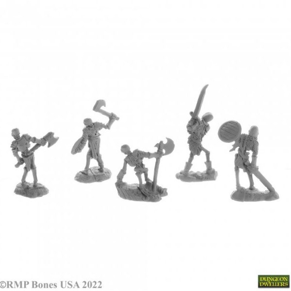 Reaper Dungeon Dwellers (Bones USA Plastic) - Bog Skeletons (5) 