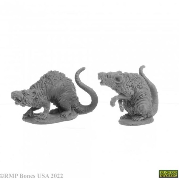 Reaper Dungeon Dwellers (Bones USA Plastic) - Barrow Rats (2)