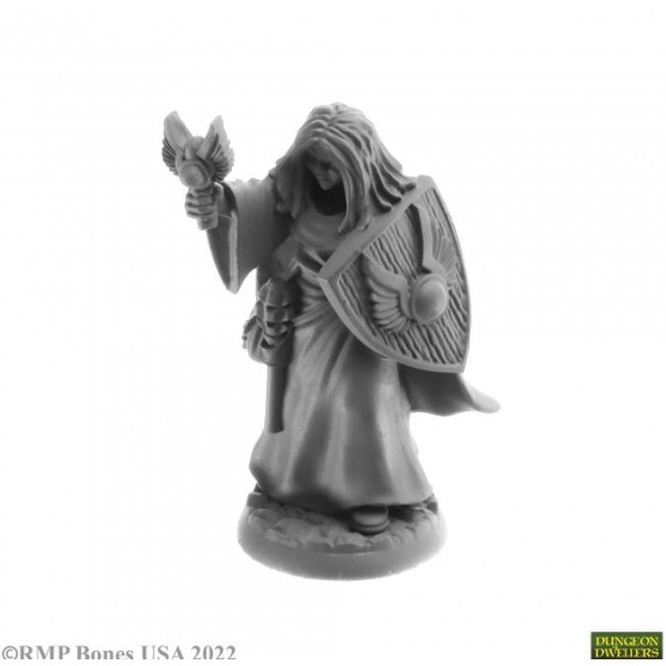 Reaper Dungeon Dwellers (Bones USA Plastic) - Thess Ironfaith, Female Cleric 