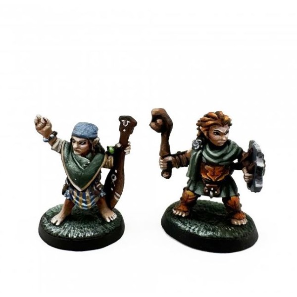 Reaper Dungeon Dwellers (Bones USA Plastic) - Halfling River Witch and Druid