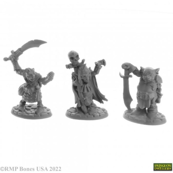 Reaper Dungeon Dwellers (Bones USA Plastic) - Goblin Elites (3) 