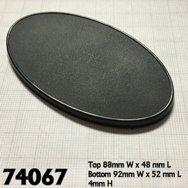 Reaper Bases - 90mm x 52mm Oval Gaming Base (10) 