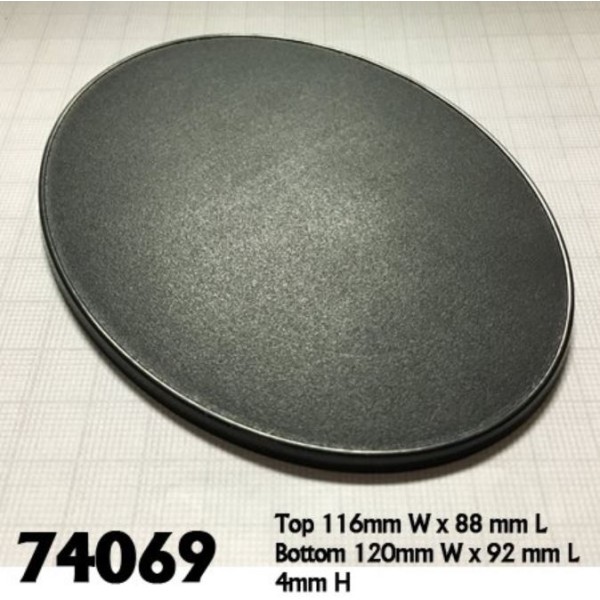 Reaper Bases - 120mm x 92mm Oval Gaming Base (4)