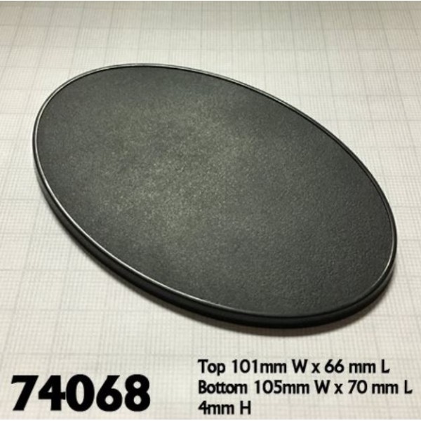 Reaper Bases - 105mm x 70mm Oval Gaming Base (4) 