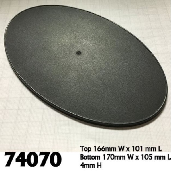 Reaper Bases - 170mm x 105mm Oval Gaming Base (4) 