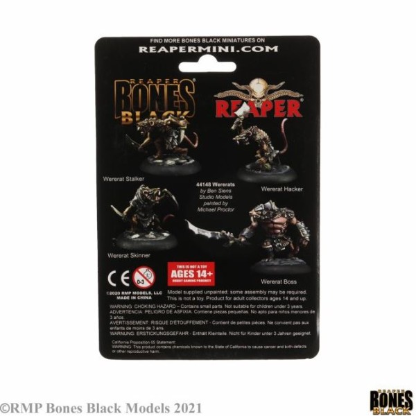 Reaper Bones Black - Wererats Pack (4)