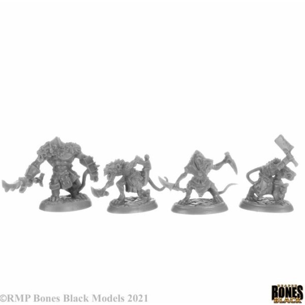 Reaper Bones Black - Wererats Pack (4)