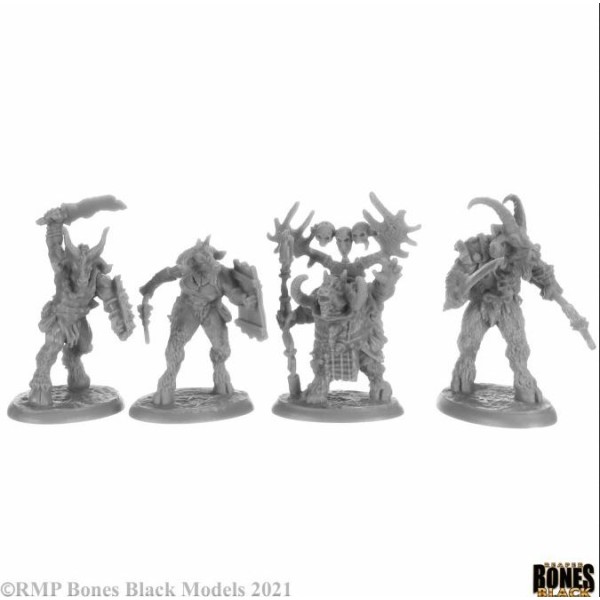 Reaper Bones Black - Beastmen Pack (4)