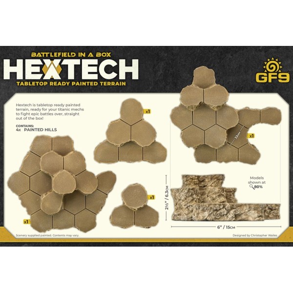 GF9 - Battlefield in a Box - Hextech Terrain - ATLEAN STEPPES (6mm scale)