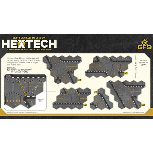 GF9 - Battlefield in a Box - Hextech Terrain - TRINITY CITY: HIGHWAY INTERSECTIONS (6mm scale)