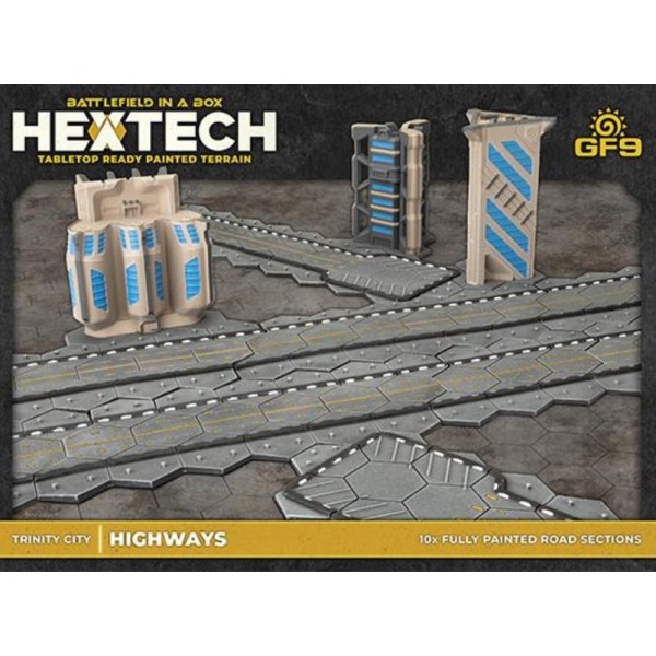 GF9 - Battlefield in a Box - Hextech Terrain - TRINITY CITY: HIGHWAYS (6mm scale)