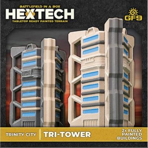 GF9 - Battlefield in a Box - Hextech Terrain - TRINITY CITY: Tri-Tower (x2) (6mm scale)