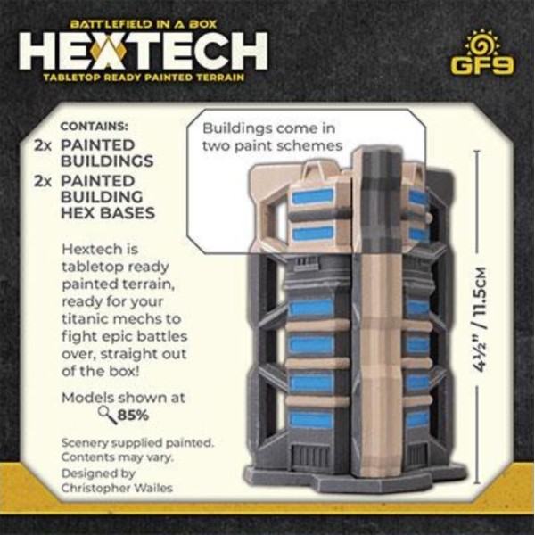 GF9 - Battlefield in a Box - Hextech Terrain - TRINITY CITY: Tri-Tower (x2) (6mm scale)