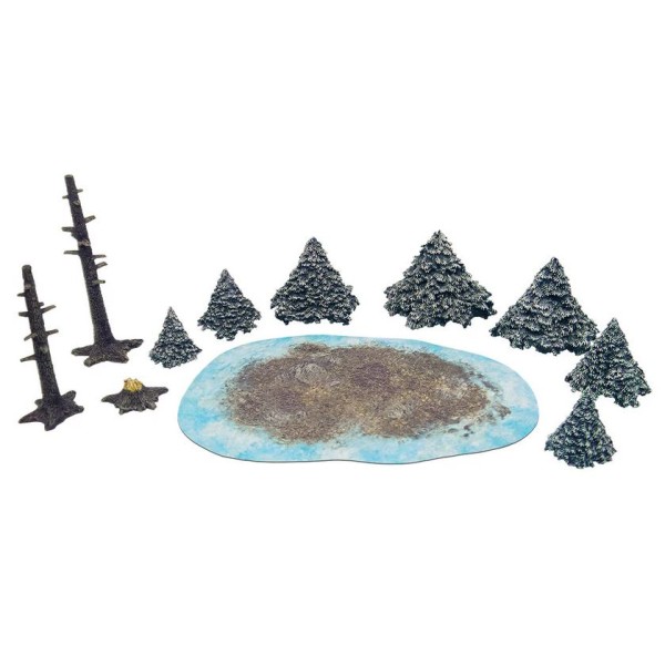 Monster Fight Club - Pre-Painted Scenery - Snowy Pine Forest