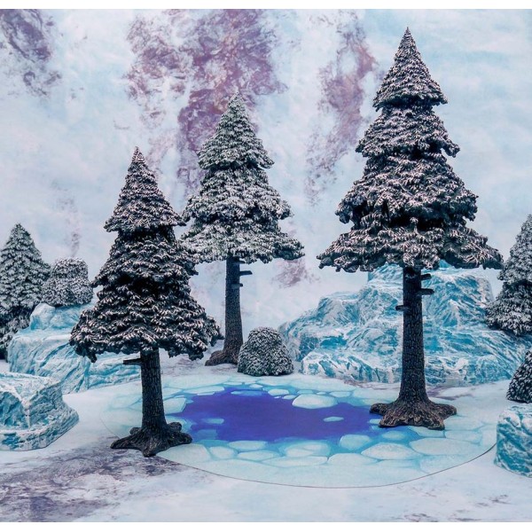 Monster Fight Club - Pre-Painted Scenery - Snowy Pine Forest