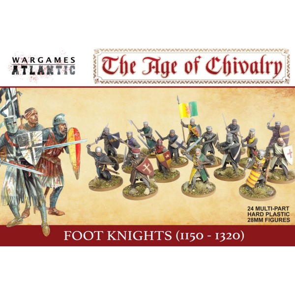 Wargames Atlantic - The Age of Chivalry - Foot Knights - Foot Knights (1150-1320) - Plastic Boxed Set (24))