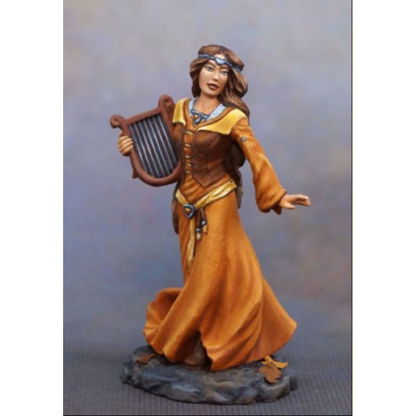 Dark Sword Miniatures - Stephanie Law Masterworks - Female Bard with Harp